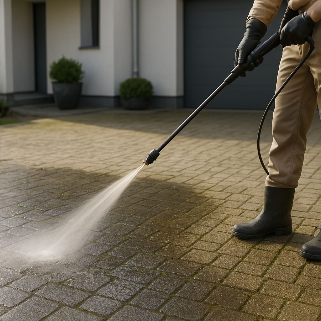Hochdruckreinigung von Außenflächen
